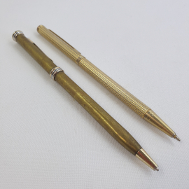 Две металлические шариковые ручки, длина 14см